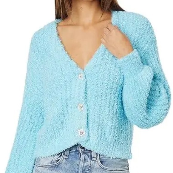 Show Me Your MuMu Sky Blue Cardigan - Picture 1 of 3
